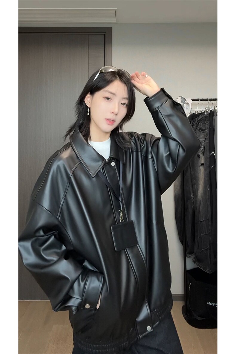 春季新款美式皮衣宽松机车夹克外套夹克男女Q2499-TP5588,男装夹克,电商A102