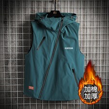 8XL-M码2023冬季新款加棉连帽工装机能马甲男无袖外套加肥加大码,男装棉衣,钱塘717(原712)