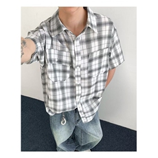 复古衬衫男夏装港风学生宽松小众设计感趣味新款男装上衣外穿，男装衬衫，四季星座505