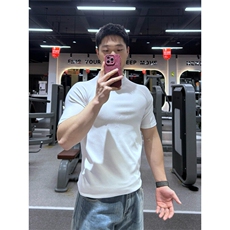 eme同款正肩小高领显瘦短袖T恤聚酯纤维310A-4-T92-特批20，男装T恤，星座310A-4