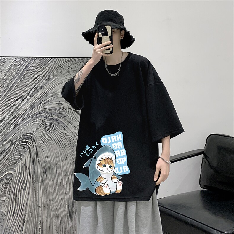 Q11217-P30春夏季七分袖t恤男大码五分袖男短袖中袖大皂风,男装T恤,电商A040