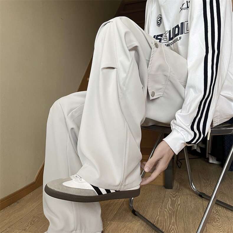 休闲裤子男秋季新款美式潮流宽松直筒垂感薄款透气阔腿速干裤,男装休闲裤,星座410-7