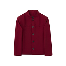 风春男立领西装单排扣外套本命红新中式中山装西服JAK35P60，男装西服套装，星座1013-1