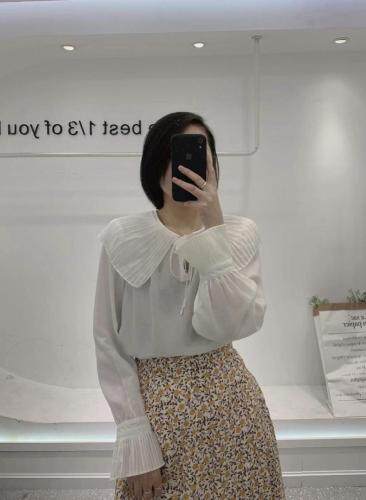 春季新款天丝衬衫，女装衬衫，影白