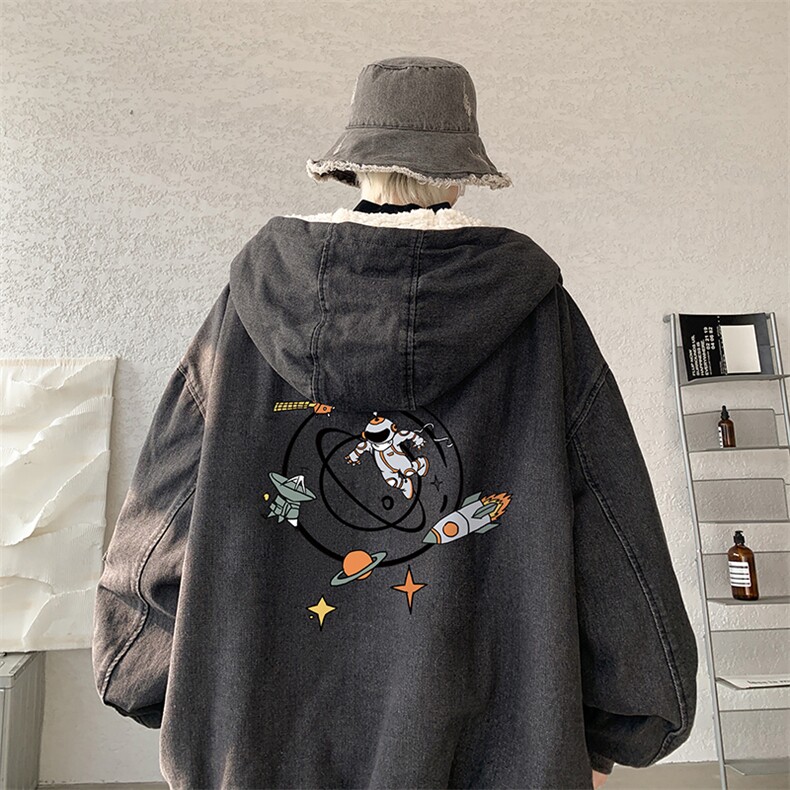 控价158牛仔棉衣男大码加绒羊羔绒牛仔棉服男棉袄NM53142-P140,男装棉衣,电商A040