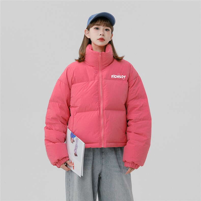 中性风休闲字母印花面包服时尚宽松立领棉服A268-MY502P85控118,男装棉衣,电商A268