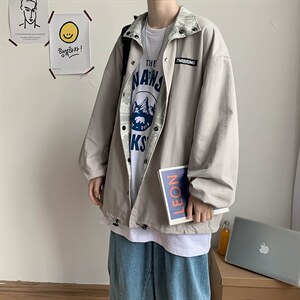 秋冬季复古两面穿宽松夹克男士潮牌上衣学生个性外套潮JK46/P60，男装夹克，星座1008-2