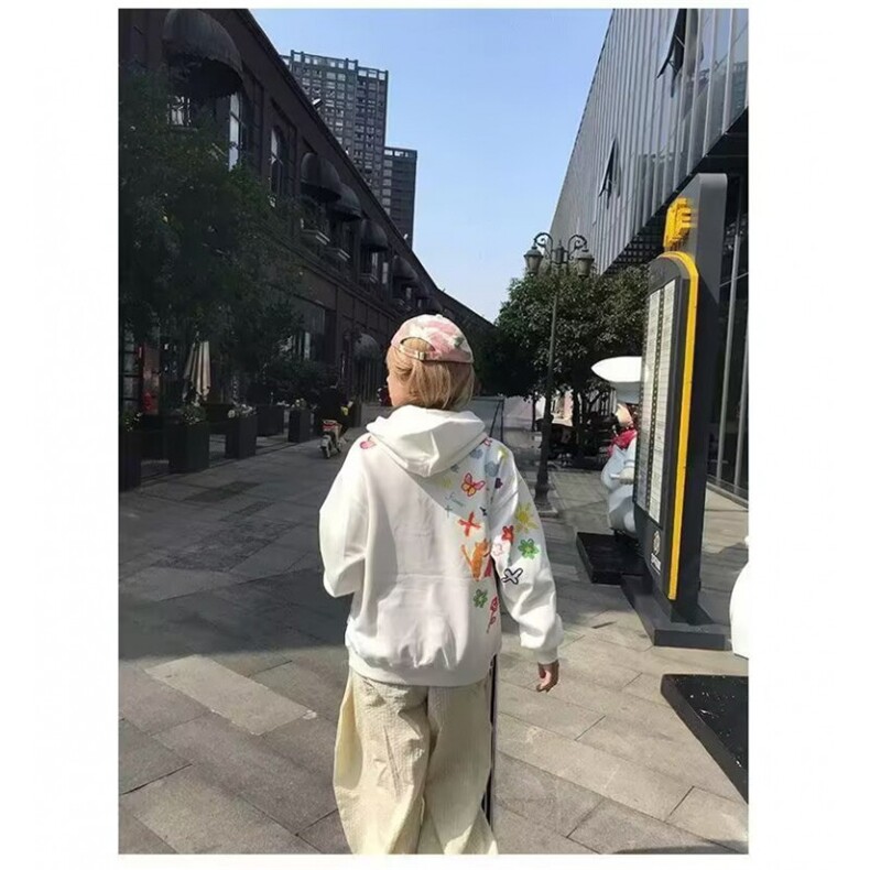 美式高街连帽卫衣男款2025秋冬新款时尚宽松休闲百搭情侣上衣外套,女装短外套,星座601-1