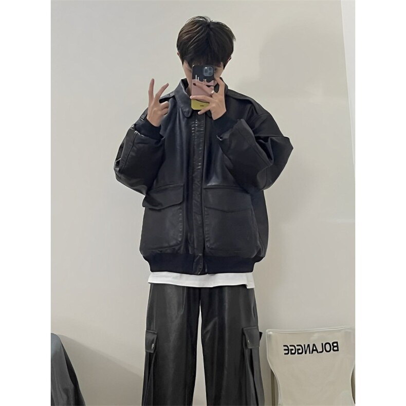 网图现货加厚加棉皮衣飞行员外套1209-1-JK19-P90主推可谈，男装皮衣，星座1209-1