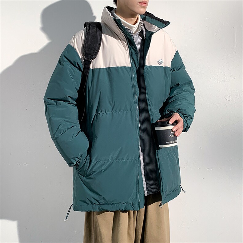 冬季新款宽松面包服美式复古立领棉服男撞色棉衣外套MY9060-P100,男装棉衣,电商A128