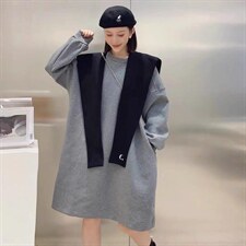 韩版卫衣裙两件套，女装卫衣/绒衫，玩美