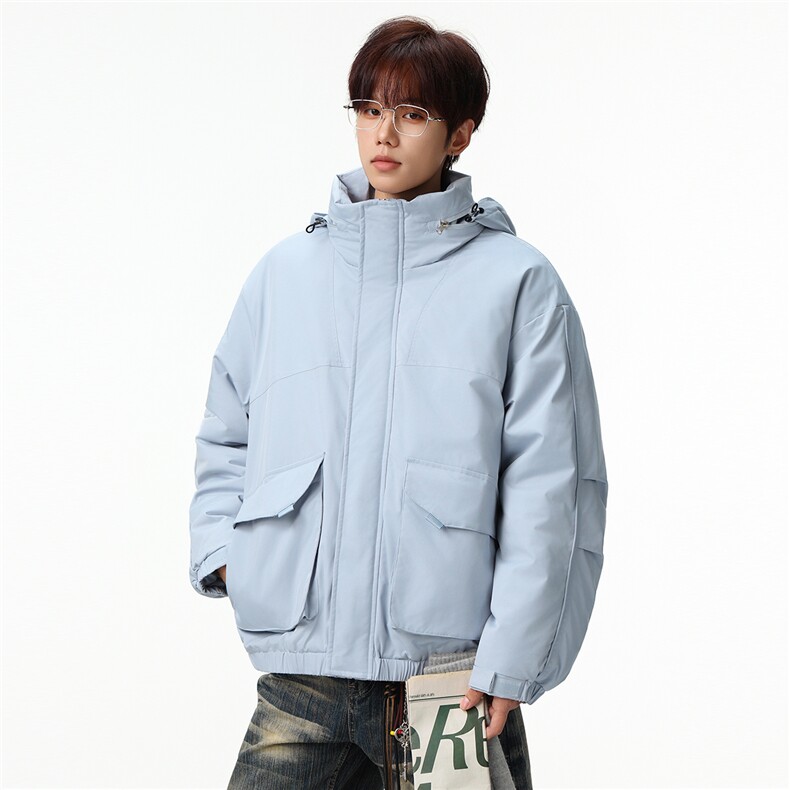新款冬季大码羽绒棉服棉袄连帽工装韩版宽松外套A436-2533-P98图片