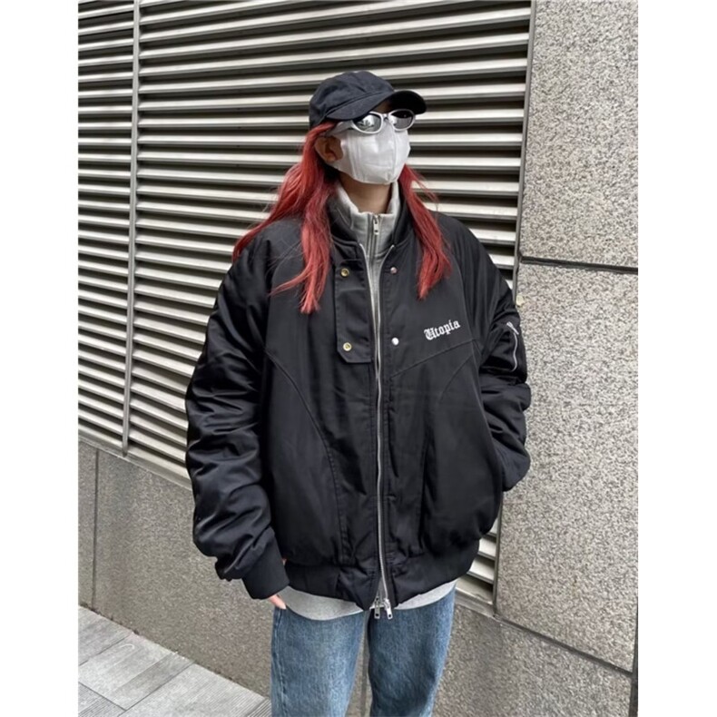 春秋季宽松飞行员夹克男女休闲小众设计感多口袋棒球外套,男装夹克,星座506A