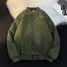 秋冬字母刺绣棒球服外套男女同款美式复古宽松休闲百搭棉服夹克潮，男装夹克，星座1013