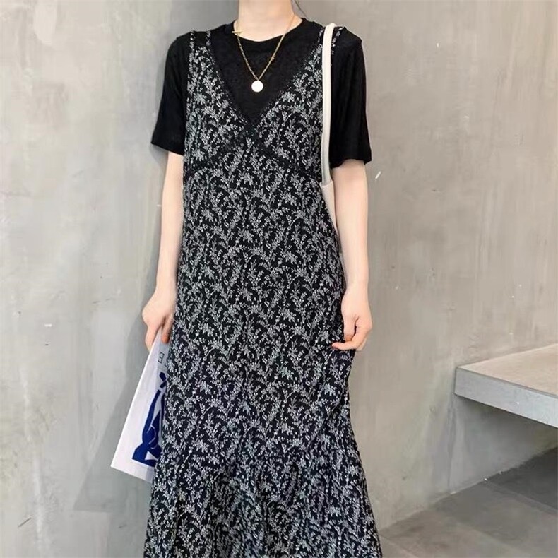 夏季新款韩版两件套连衣裙，女装连衣裙，依露奇