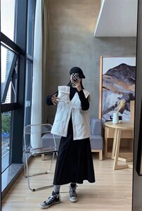 领子可脱卸两穿羽绒马甲,女装马甲,cong 聪+