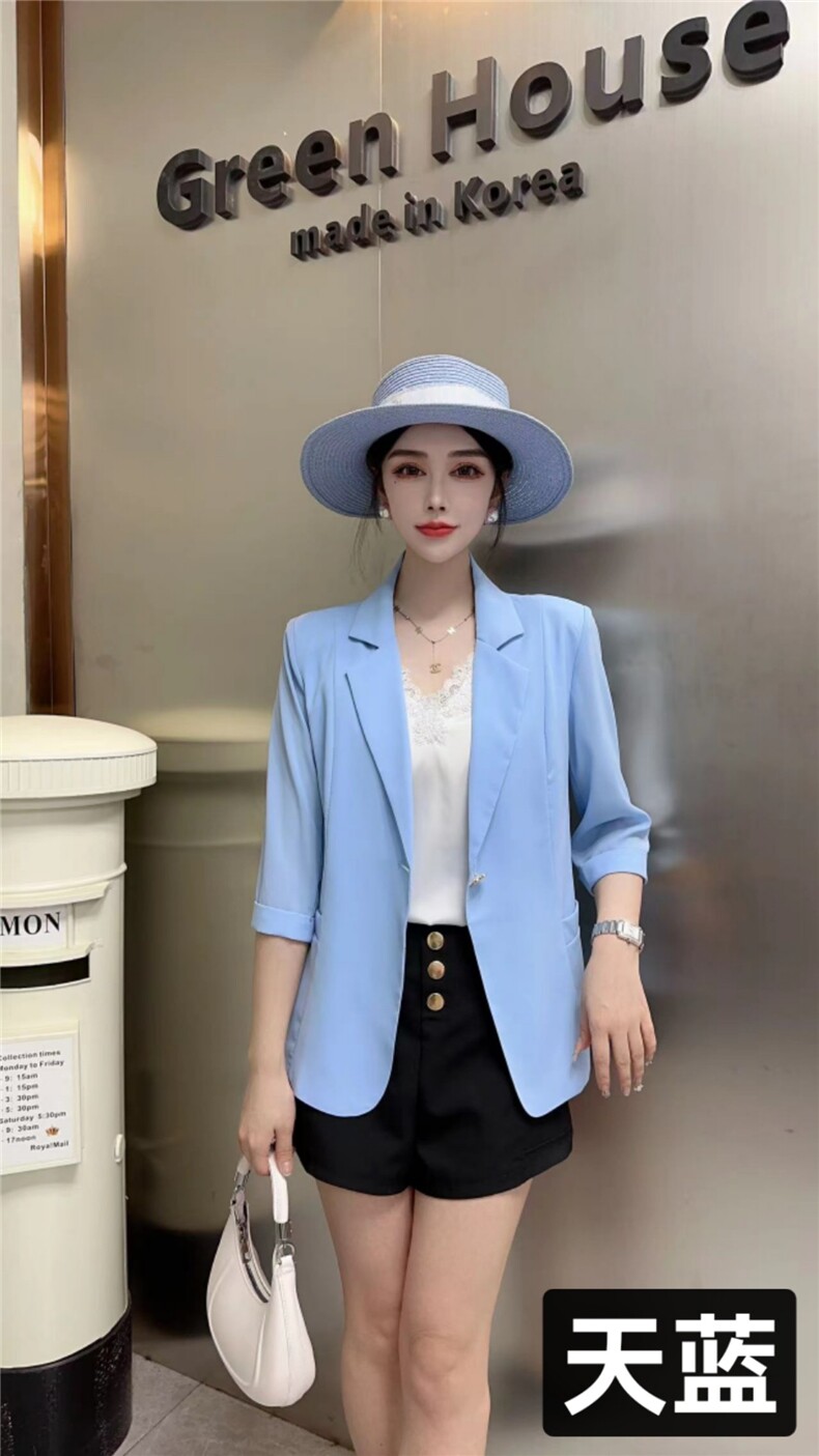 2025时尚百搭防晒西装单件修身型,女装短外套,思沃羊绒