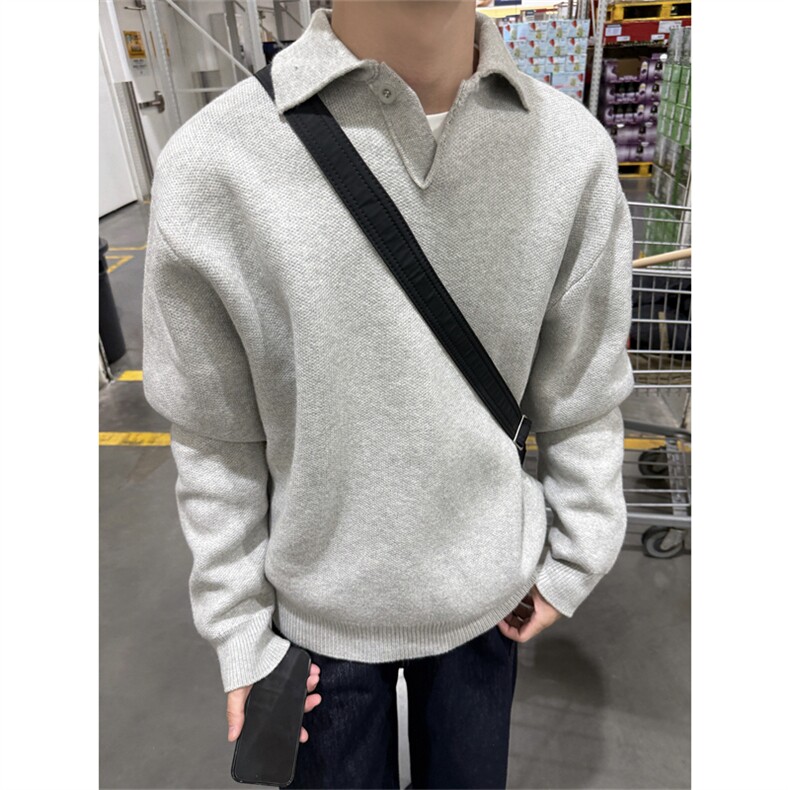 1506-1/MH23151/P59复古秋冬新款长袖休闲百搭高级感翻上衣毛衣,男装针织衫/毛衣,星座1506-1