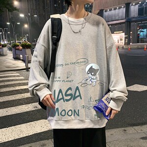 S6187-P28加绒款-P33秋季圆领卫衣男大码韩版宽松长袖外套，男装卫衣，电商A040