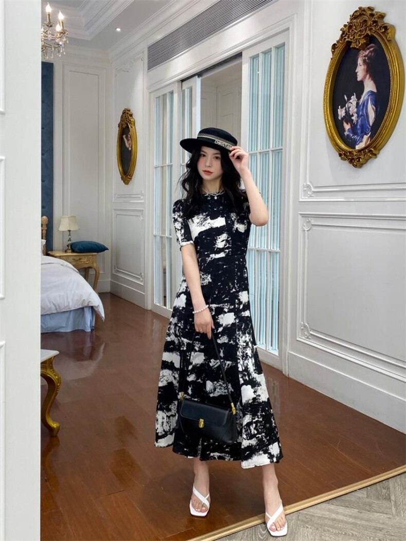 YCJ雪纺缎面斜纹连衣裙，女装连衣裙，YCJ