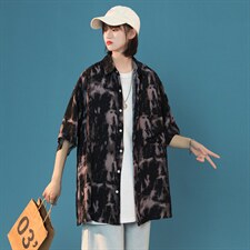 2024夏季新款港风情侣短袖衬衫衬衣A158-CS611-P45控58，男装衬衫，电商A158-1