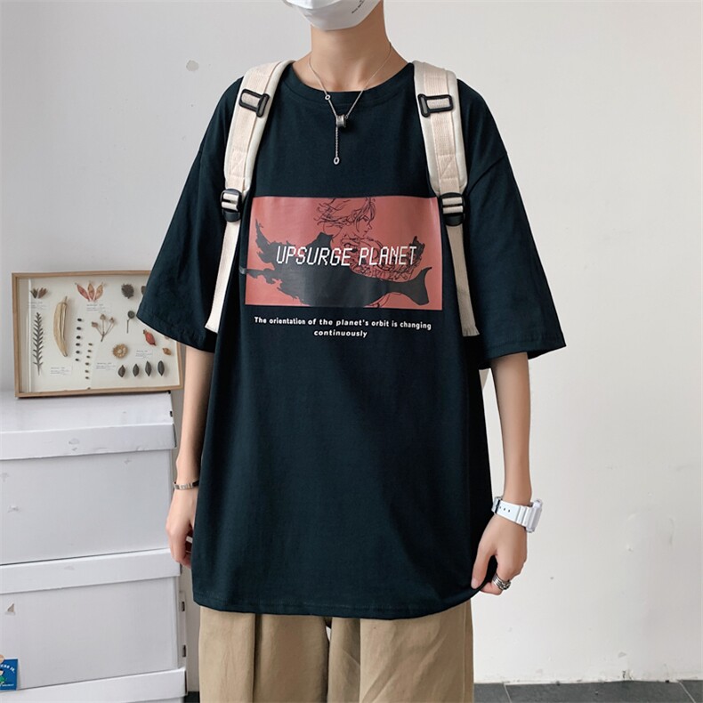 ins港风短袖T恤男潮流夏季潮牌五分半袖印花情侣圆领T恤T034-P28,男装T恤,星座512-2