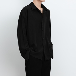 港风大码美式vibe潮牌痞帅翻领长袖衬衫男 XZ213-CS8807-P55控68图片