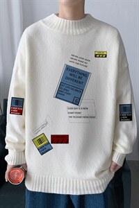 ！高品质2023秋冬新款男士潮牌半高领毛衣百搭针织衫M616P50，男装针织衫/毛衣，电商B220