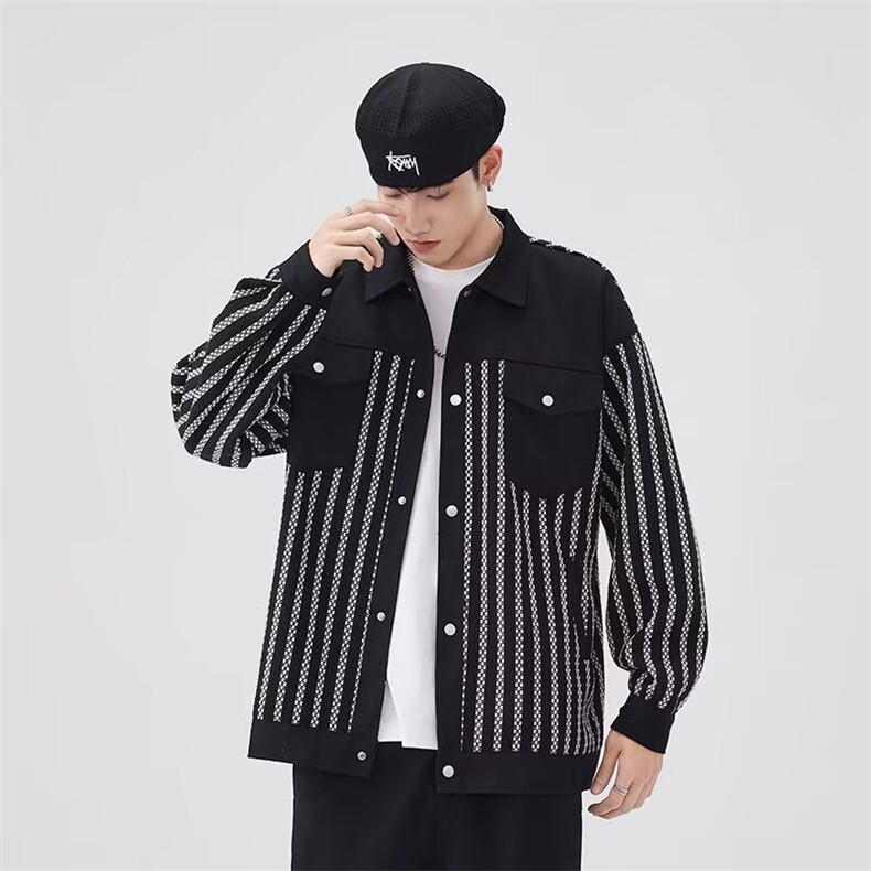男士夹克春秋季宽松潮流翻领外套青年痞帅夹克衫上衣服5144P72,男装夹克,星座410-2