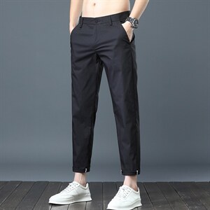 西裤男春夏季弹力九分裤发型师男士韩版休闲裤K558-P35有现货图片