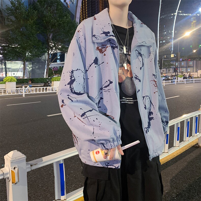 春秋季潮流男装帅气印花大码宽松休闲夹克JK0160-P46图片