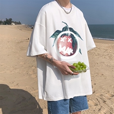 B239-1095-P25港风创意趣味水果印花夏季重磅落肩袖短袖T恤，男装T恤，星座514-2(原B239)