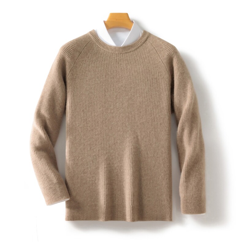 2024年秋冬季澳洲羊毛七针加厚斜肩竖纹羊毛衫，男装羊毛衫，忠诺羊绒
