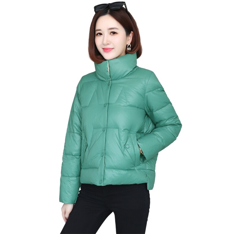 羽绒棉服女短款时尚亮面棉衣冬新款小个子立领百搭轻薄小棉袄外套,女装棉衣/棉服,婷思杰（原婷想服饰）