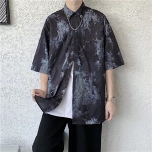 短袖衬衫春款男港风潮流C043P30图片