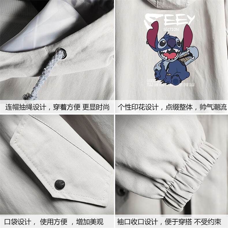 JK41038-P85纯棉连帽夹克男士大码工装夹克男外套男网格挂拍,男装夹克,电商A040A