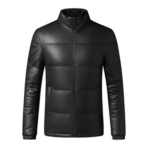 X2261秋冬新款海宁皮衣男士绵羊皮鹅绒羽绒服立领P530图片