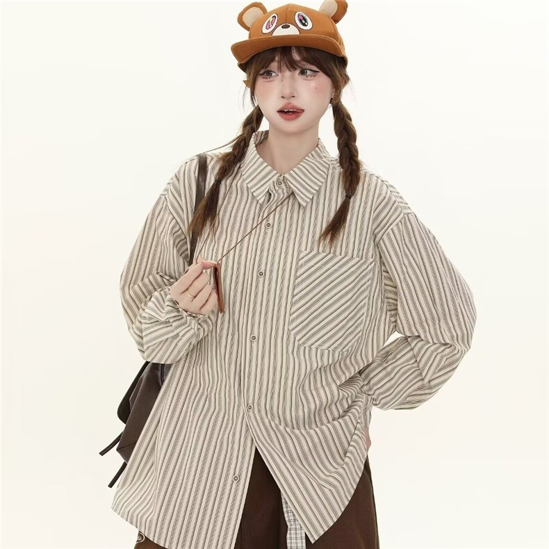 1506/G30690/P37春秋新款格子长袖衬衫女宽松休闲衬衣上衣外套，男装衬衫，星座1506A