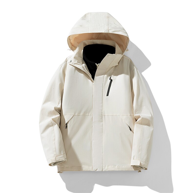 冬季三合一外套日系连帽男装青年夹克户外防水冲锋衣外套6152-P90,男装夹克,星座1403A