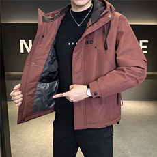 2025秋冬新款二棉加棉夹克连帽冲风衣男士外套棉服，男装风衣，星座414（原B263）