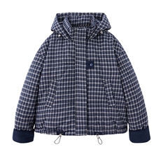 复古格子羽绒棉服女2025冬季新款短款保暖棉衣巨好看的夹棉厚外套，女装棉衣/棉服，涵誉