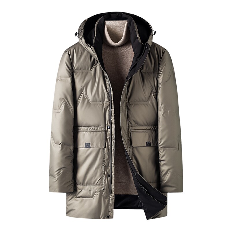 2023秋冬新款羽绒服男士中长款连帽休闲保暖外套潮ZELD9832-P370，男装羽绒服，电商B212（原钱塘6029）