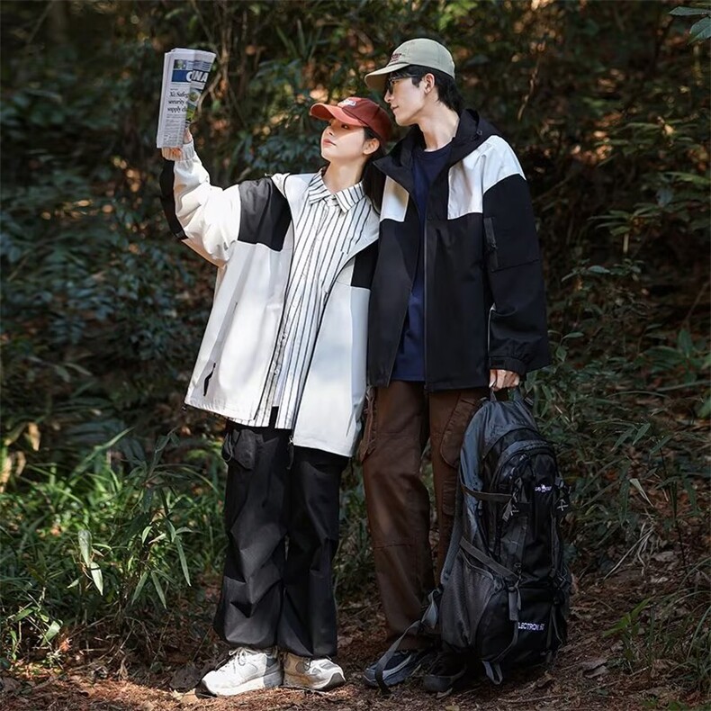 春秋款工装夹克学生机能外套女生户外登山服防风冲锋衣M8302-P83,男装夹克,星座1109-3