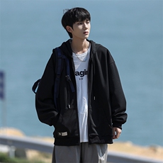 新款男百搭连帽纯色CITYBOY风针织外套WT3412-P50控78，男装夹克，星座717
