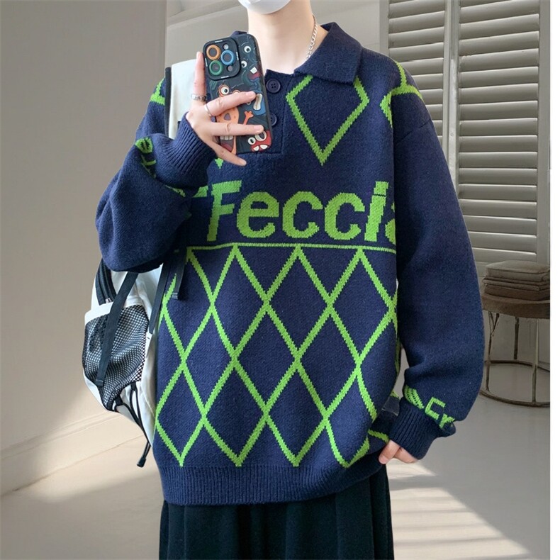 时尚百搭毛衣保暖男春秋美式潮牌宽松休闲针织衫BX725-P70,男装针织衫/毛衣,星座1105-3