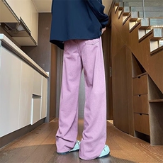 紫色阔腿牛仔裤男女宽松水洗美式NC1098P43，男装牛仔裤，星座1116-2