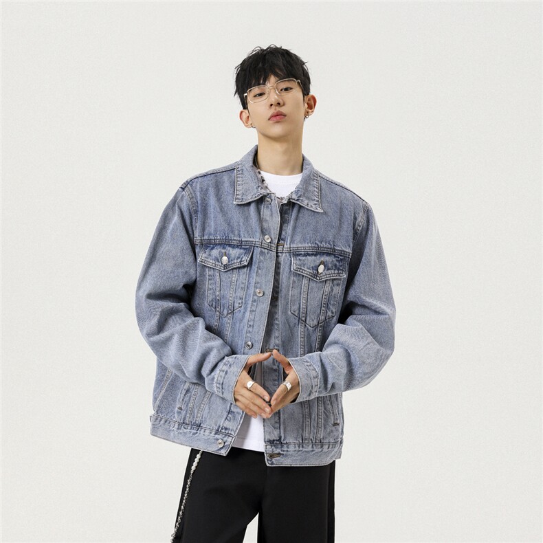 2025新款牛仔韩版字母刺绣工装潮流水洗外套N608/P105158,男装工装外套,星座202