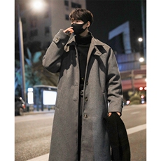 秋冬男士毛呢大衣高级感韩版风衣男长款过膝呢大衣外套YF901-P128，男装风衣，电商B295