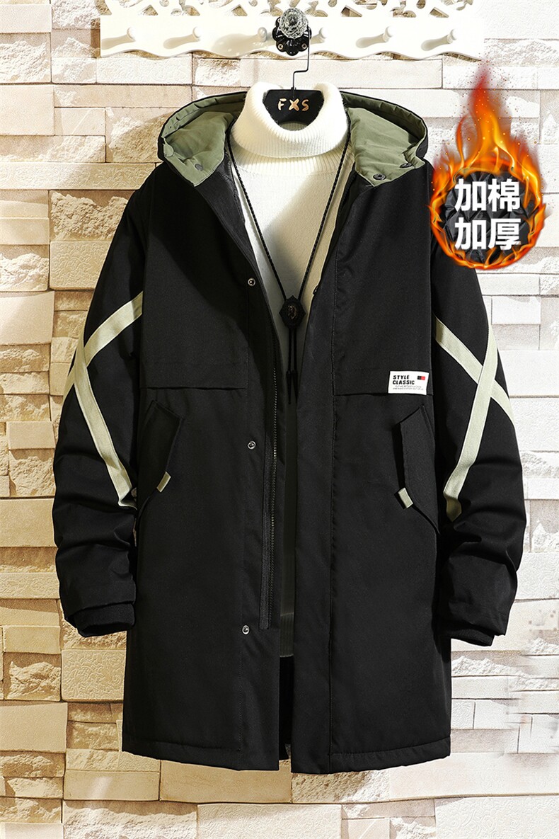 现货8XL~M加肥加大码2023冬新款连帽中长款棉衣棉服支持各种活动图片