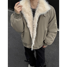韩系高级感座山雕男女同款冬季PU皮夹棉棉服ZX42批118，男装棉衣，星座307A
